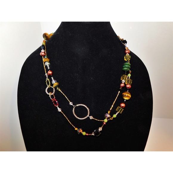 Amy Leiner Beaded Jeweled‎ Rhinestone Long Necklace - Picture 1 of 4